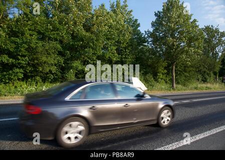 French radar speed camera: an example of the new breed of 'pop up' speed cameras used in France Stock Photo