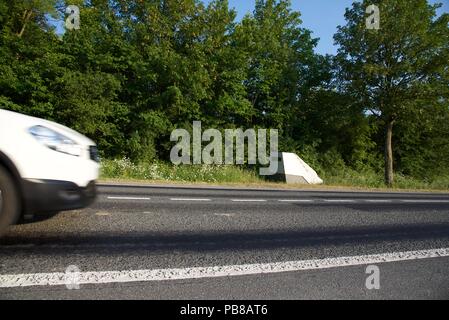 French radar speed camera: an example of the new breed of 'pop up' speed cameras used in France Stock Photo