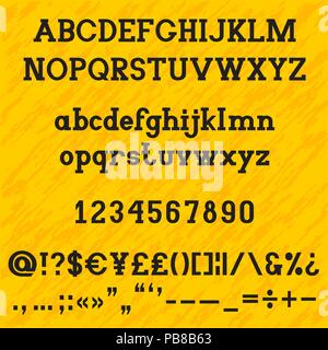 Slab serif bold alphabet Stock Vector
