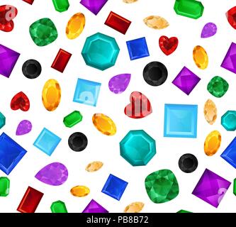 Realistic precious stones pattern Stock Vector