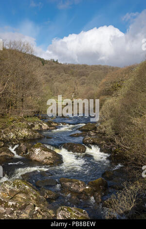 The Afon Llugwy at Pont Cyfyng near Capel Curig, North Wales, UK. Stock Photo