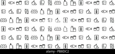 Food line icon set. Vector EPS 10 Stock Vector