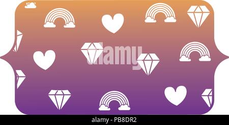 banner with rainbow and diamonds pattern over background, vector ...