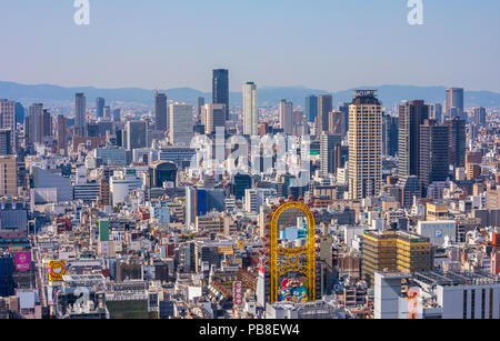 Japan, Osaka City, Namba Area Skyline Stock Photo