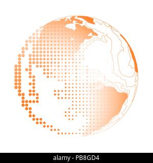 Vector abstract globe isolated on white background illustration. Halftone Stock Vector