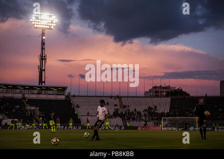 Belgrade, Serbia. 26th July, 2018. UEFA Europa League: FK Partizan v FK Trakai, Belgrade, Serbia. The players of Partizan warm up Credit: Nikola Krstic/Alamy Live News Stock Photo