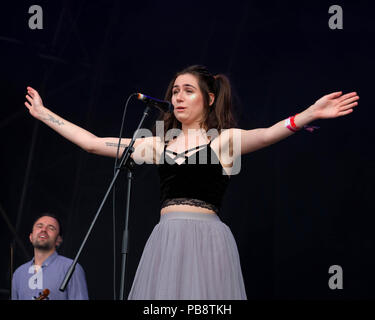 Lulworth Castle, Dorset, UK. 27th July 2018. Camp Bestival Festival Day 1 -  July 27th 2018. Dodie performing on stage, Lulworth, Dorset, UK Credit: Dawn Fletcher-Park/Alamy Live News Stock Photo