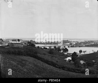 1806 View from Georgetown heights, with Aqueduct Bridge and Mason's Island 04243v Stock Photo