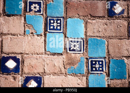 detail of tilework, The Blue Mosque, Masjid-i Muzaffariya, Tabriz, Iran Stock Photo