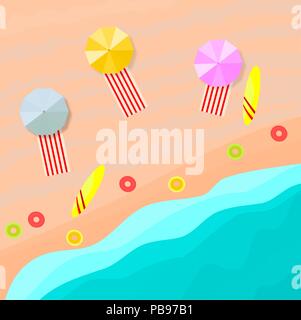 Summer beach top view vector Stock Vector