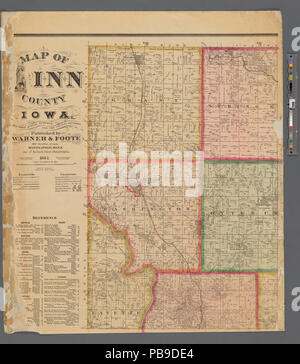 993 Map of Linn County, Iowa (NYPL b11655881-5366949) Stock Photo