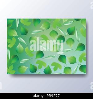 Background with falling fresh leafs, abstract background Stock Vector