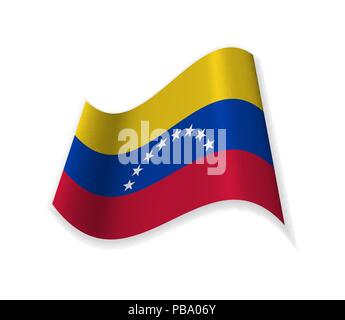 The official Flag of Venezuela. is a country in South America. Vector illustration of a state symbol. Stock Vector