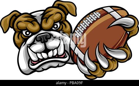 Bulldog American Football Mascot Stock Vector