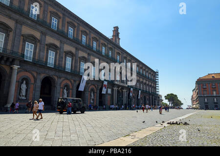 Royal Palace in italian city Naples. 01. 07. 2018 Italy Stock Photo