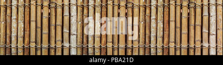 Bamboo wood wide horizontal wall pattern texture for banner or website ads background Stock Photo