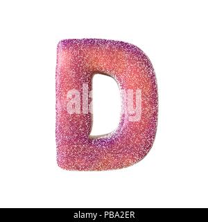 Red sour candy letter D Isolated on white background Stock Photo