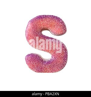 Red sour candy letter S Isolated on white background Stock Photo