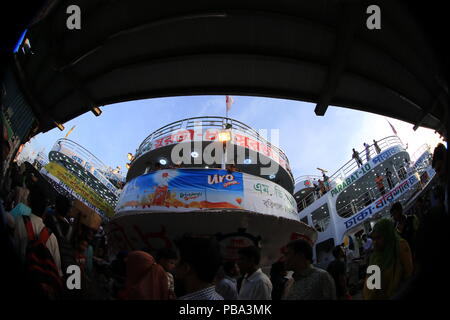 Sadarghat launch terminal, Dhaka, Bangladesh. Stock Photo