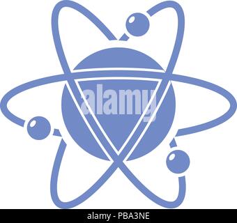 Atom with orbiting electron Stock Vector