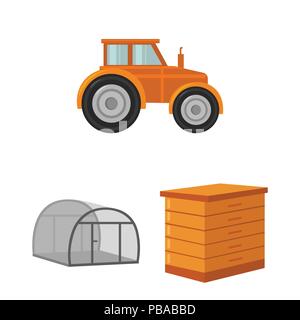 Farm and gardening cartoon icons in set collection for design. Farm and equipment vector symbol stock  illustration. Stock Vector