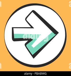 Pointer icon for app and web. Vector pop art sign or button Stock Vector