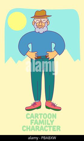Vector Old Man Cartoon Character Stock Vector