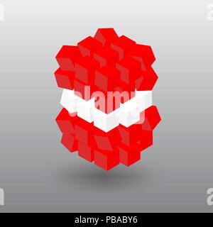 Vector Latvian Flag Cube. Banner Of Latvia Stock Vector