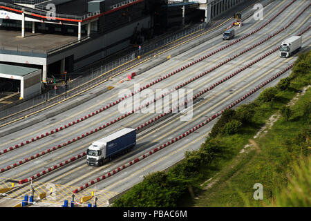 Port of Dover photographed from the White Cliffs of Dover. The Port of Dover is the cross-channel port situated in Dover, Kent, south-east England. It Stock Photo