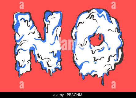No vector lettering. Melting word Stock Vector