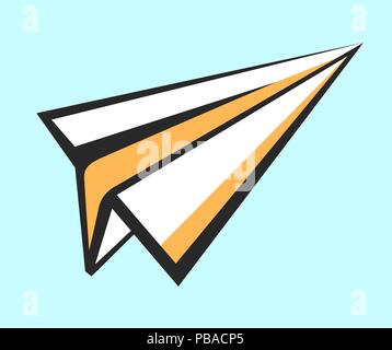 Paper plane vector icon. Pop art style sign. Air mail, post letter, delivery service or e-mail vector concept. Career, growth, infographic or leadersh Stock Vector