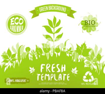 Environment ecology certificate template with green nature geometric ...