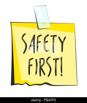 Safety reminder sticky note vector Stock Vector Image & Art - Alamy