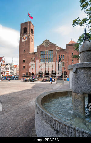 The old stock exchange building, Beurs of Berlage, nearby the Dam in Amsterdam Stock Photo