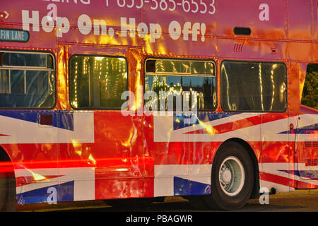 Street Scenes at night in downtown Victoria, Victoria, British Columbia, Canada Stock Photo
