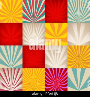 Retro backgrounds set. Vintage patterns. Stock Vector