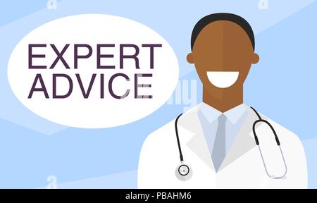 Medical doctor gives expert advice. Flat design. Vector illustration Stock Vector