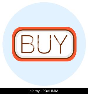 Colored "buy"  icon. Trendy flat line  design. Colorful vector illustrationŒ Stock Vector