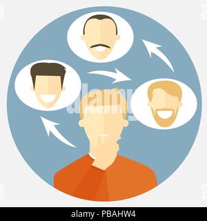 Social network icon. Networking flat sign. Vector illustration. Stock Vector