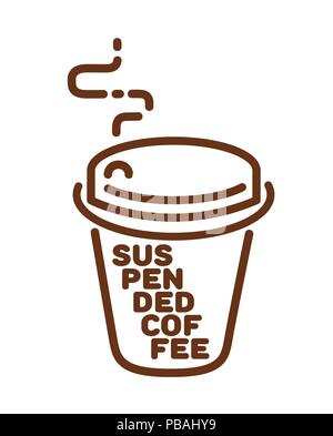 Coffee icon. Suspended coffee sign. Trendy flat line. Vector illustration Stock Vector