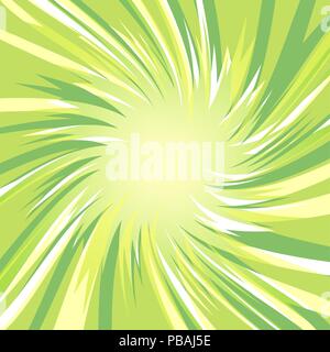 Green glowing lowpoly burst explosion. Vector illustration for decoration with poligonal rays. Abstract background. Template for anime style design. Stock Vector
