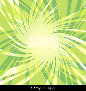 Green glowing lowpoly burst explosion. Vector illustration for decoration with poligonal rays. Abstract background. Template for anime style design. Stock Vector