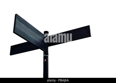 Isolated blank direction signpost on white background Stock Photo