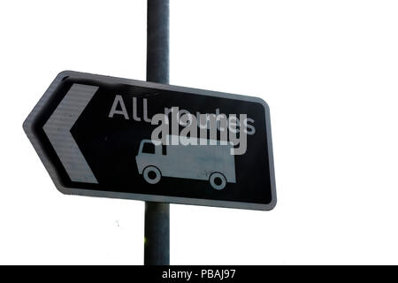Isolated blank direction signpost on white background Stock Photo