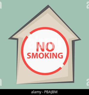 No smoking area sign. House icon. Vector illustration Stock Vector