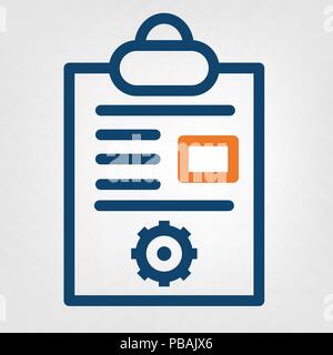 Flat line plan development icon, vector object Stock Vector