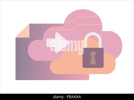 Data cloud flat gradient vector icon Stock Vector