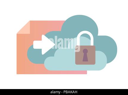 Data cloud icon, flat gradient style, isolated vector sign Stock Vector