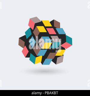 Abstract 3d cube, team building concept, vector illustration Stock Vector