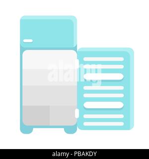 Refrigerator with opened door, flat gradient style, vector illustration isolated on white Stock Vector